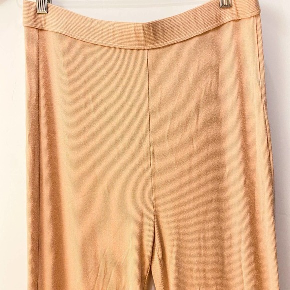 Alix NYC ribbed lounge pants beige Size Large sweatpant wide leg high rise - Picture 2 of 12